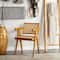 Brown Teak Wood Modern Accent Chair, 20" x 19" x 30"